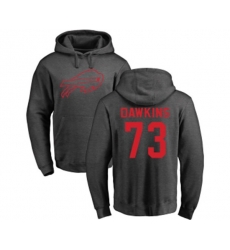 Buffalo Bills #73 Dion Dawkins Ash One Color Pullover Hoodie