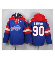 Buffalo Bills #90 Shaq Lawson Royal Blue Player Pullover NFL Hoodie