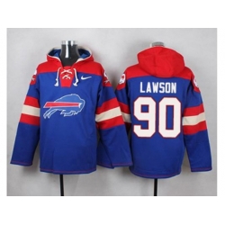 Buffalo Bills #90 Shaq Lawson Royal Blue Player Pullover NFL Hoodie