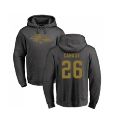 Baltimore Ravens #26 Maurice Canady Ash One Color Pullover Hoodie