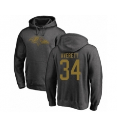 Baltimore Ravens #34 Anthony Averett Ash One Color Pullover Hoodie