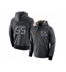 Baltimore Ravens #55 Terrell Suggs Stitched Black Anthracite Salute to Service Player Performance Hoodie