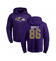 Baltimore Ravens #86 Nick Boyle Purple Name & Number Logo Pullover Hoodie