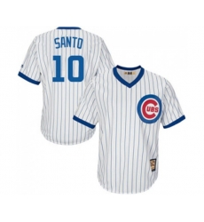 Chicago Cubs #10 Ron Santo Authentic White Home Cooperstown Baseball Jersey