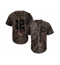 Chicago Cubs #12 Kyle Schwarber Camo Realtree Collection Cool Base Stitched MLB Jerseys