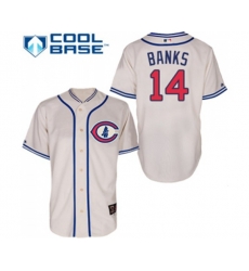Chicago Cubs #14 Ernie Banks Authentic Cream 1929 Turn Back The Clock Baseball Jersey