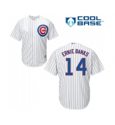 Chicago Cubs #14 Ernie Banks Replica White Home Cool Base Baseball Jersey