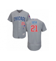 Chicago Cubs #21 Sammy Sosa Grey Flexbase Authentic Collection MLB Jersey