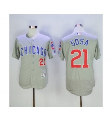 Chicago Cubs #21 Sammy Sosa Majestic Gray Flexbase Authentic Collection Player Jersey