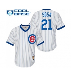 Chicago Cubs #21 Sammy Sosa Replica White Home Cooperstown Baseball Jersey