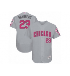 Chicago Cubs #23 Ryne Sandberg Grey Mothers Day Flexbase Authentic Collection MLB Jersey