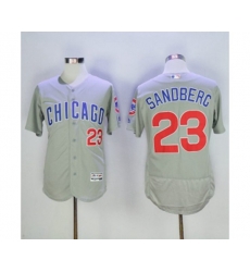 Chicago Cubs #23 Ryne Sandberg Majestic Gray Flexbase Authentic Collection Player Jersey