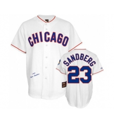 Chicago Cubs #23 Ryne Sandberg Replica White 1988 Throwback MLB Jersey
