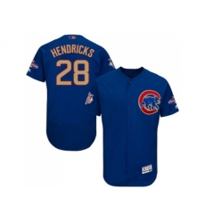 Chicago Cubs #28 Kyle Hendricks Blue Flexbase Authentic 2017 Gold Program Stitched MLB Jersey