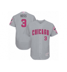 Chicago Cubs #3 David Ross Grey Mothers Day Flexbase Authentic Collection MLB Jersey
