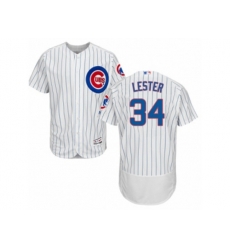 Chicago Cubs #34 Jon Lester White Flexbase Authentic Collection MLB Jersey