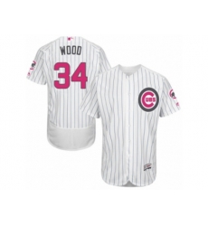 Chicago Cubs #34 Kerry Wood Authentic White Fashion Flex Base MLB Jersey