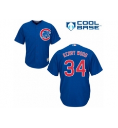 Chicago Cubs #34 Kerry Wood Replica Royal Blue Alternate Cool Base MLB Jersey