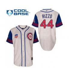 Chicago Cubs #44 Anthony Rizzo Authentic Cream Blue 1942 Turn Back The Clock Baseball Jersey