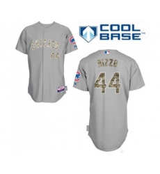Chicago Cubs #44 Anthony Rizzo Authentic Grey USMC Cool Base Baseball Jersey