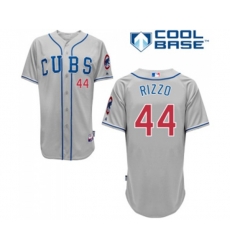 Chicago Cubs #44 Anthony Rizzo Replica Grey Alternate Road Cool Base Baseball Jersey