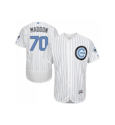 Chicago Cubs #70 Joe Maddon White(Blue Strip) Authentic Collection Stitched Baseball Jersey