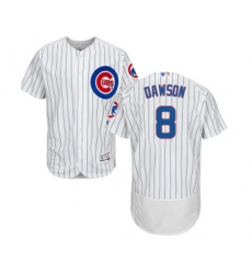 Chicago Cubs #8 Andre Dawson White Home Flex Base Authentic Collection Baseball Jersey