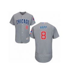 Chicago Cubs #8 Ian Happ Grey Road Flexbase Authentic Collection MLB Jersey