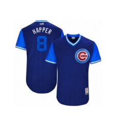 Chicago Cubs #8 Ian Happ Happer Authentic Navy Blue 2017 Players Weekend MLB Jersey