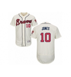Atlanta Braves #10 Chipper Jones Cream Flexbase Authentic Collection MLB Jersey
