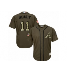 Atlanta Braves #11 Ender Inciarte Replica Green Salute to Service MLB Jersey