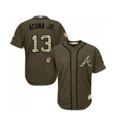 Atlanta Braves #13 Ronald Acuna Jr. Authentic Green Salute to Service Baseball Jersey