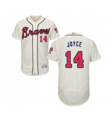 Atlanta Braves #14 Matt Joyce Cream Alternate Flex Base Authentic Collection Baseball Jersey