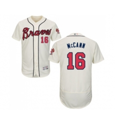 Atlanta Braves #16 Brian McCann Cream Alternate Flex Base Authentic Collection Baseball Jersey