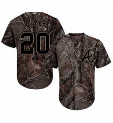 Atlanta Braves #20 Preston Tucker Authentic Camo Realtree Collection Flex Base MLB Jersey