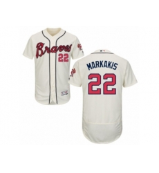 Atlanta Braves #22 Nick Markakis Cream Flexbase Authentic Collection MLB Jersey Atlanta Braves #22 Nick Markakis Cream Flexbase Authentic Collection MLB Jersey