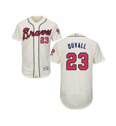 Atlanta Braves #23 Adam Duvall Cream Alternate Flex Base Authentic Collection Baseball Jersey