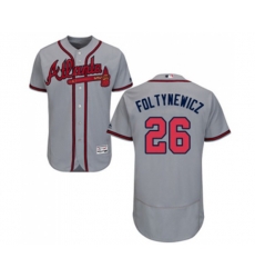 Atlanta Braves #26 Mike Foltynewicz Grey Road Flex Base Authentic Collection Baseball Jersey