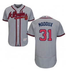 Atlanta Braves #31 Greg Maddux Grey Road Flex Base Authentic Collection MLB Jersey