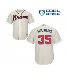 Atlanta Braves #35 Phil Niekro Replica Cream Alternate 2 Cool Base Baseball Jersey
