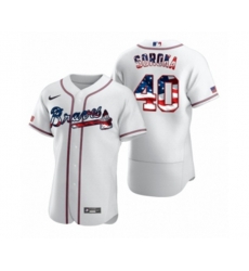 Atlanta Braves #40 Mike Soroka White 2020 Stars & Stripes 4th of July Jersey
