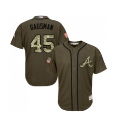 Atlanta Braves #45 Kevin Gausman Authentic Green Salute to Service Baseball Jersey
