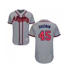 Atlanta Braves #45 Kevin Gausman Grey Road Flex Base Authentic Collection Baseball Jersey