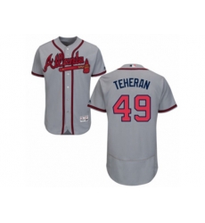 Atlanta Braves #49 Julio Teheran Grey Flexbase Authentic Collection MLB Jersey