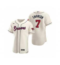 Atlanta Braves Dansby Swanson Nike Cream Authentic 2020 Alternate Jersey