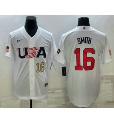 USA Baseball #16 Will Smith Number 2023 White World Baseball Classic Stitched Jerseys