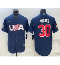 USA Baseball #30 Kyle Tucker 2023 Navy World Baseball Classic Stitched Jerseys