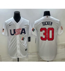 USA Baseball #30 Kyle Tucker 2023 White World Baseball Classic Stitched Jersey