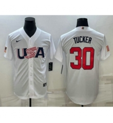 USA Baseball #30 Kyle Tucker 2023 White World Baseball Classic Stitched Jerseys