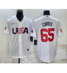 USA Baseball #65 Nestor Cortes 2023 White World Classic Stitched Jersey